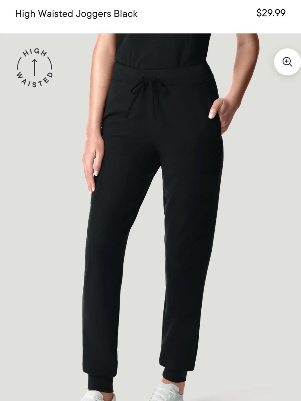 Mandala Women’s M High Waisted Joggers Black Scrubs